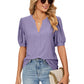 📢📢49% OFF !!!⏰Loose Solid Color T-Shirt Top with Hollow Bubble Sleeves