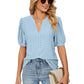 📢📢49% OFF !!!⏰Loose Solid Color T-Shirt Top with Hollow Bubble Sleeves