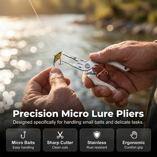🎣 NEW – 49% OFF 🔥 Stainless Steel Micro Fishing Pliers – Compact, Strong & Rustproof | For Cutting Lines, Removing Hooks & Precision Work