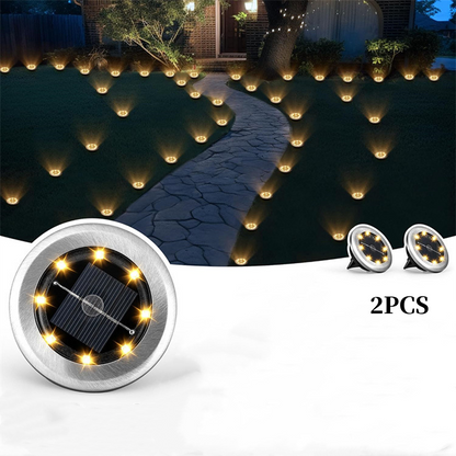 🌞50% OFF NOW! Outdoor Waterproof Solar Ground Light‑ Stainless‑Steel In‑Ground Solar Disk Lights, Auto‑On‑Off LED Landscape Lighting for Lawn, Pathway, Yard & Garden Decor