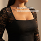 Women's Plus Size A-Line Mini Dress with Lace Sleeve