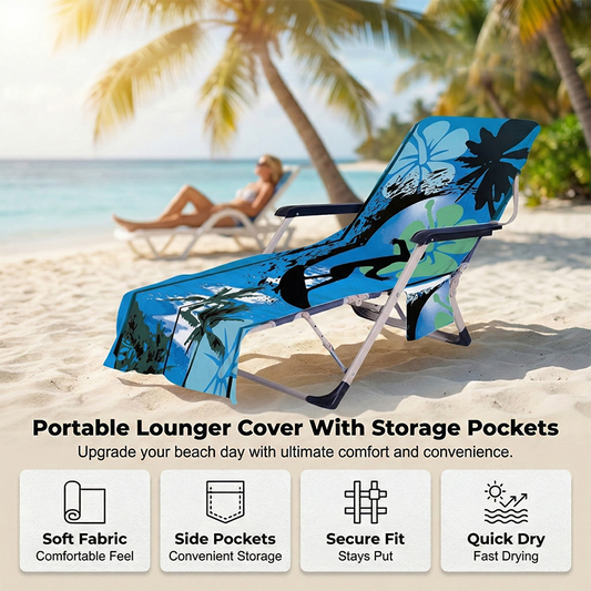 Portable Lounger Cover with Storage Pockets
