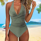 🔥2026 Hot sale 41% OFF🔥Women’s Sexy Ruched Backless Halter One-Piece Swimsuit