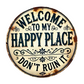 Vintage "Happy Place" Metal Sign