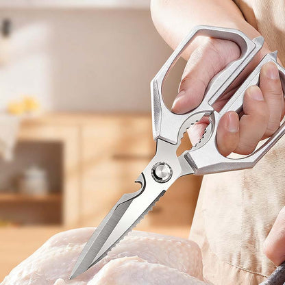 ✂️Multi-Functional Heavy Duty Kitchen Shears -FallFreshness- Stainless Steel Kitchen Shears, Sharp Silver Meat Scissors, Dishwasher Safe,  Poultry Shears, Japanese Cooking Scissors for Food, Chicken Bones, and Turkey