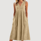 Women's Casual V-Neck Sleeveless Midi Dress