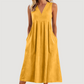 Women's Casual V-Neck Sleeveless Midi Dress