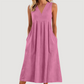 Women's Casual V-Neck Sleeveless Midi Dress