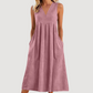 Women's Casual V-Neck Sleeveless Midi Dress