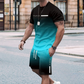 🌈 LIMITED-TIME 50% OFF! 👕 Men's Gradient Color 2-Piece Set – T-Shirt & Shorts, Breathable, Relaxed Fit 🩳