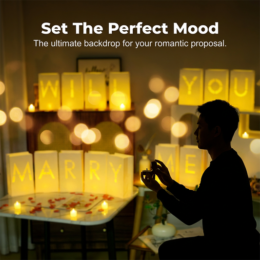 Letter Luminary Paper Bags with LED Candles