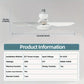 ⏳LAST DAY SALE ONLY £15.99!!❄️❄️40W LED Ceiling Fan Light 20.5in with Remote Control - E27 & B22 Adapter | Quiet Fan Light for Bedroom, Kitchen, Garage😴
