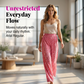 Women's Flowy Pink Leopard Trousers