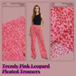 Women's Flowy Pink Leopard Trousers