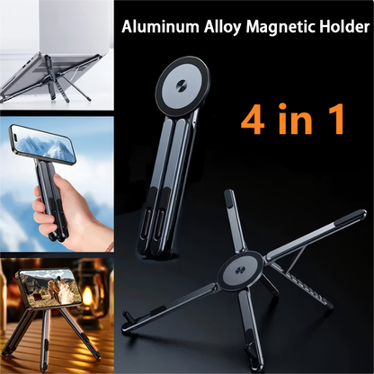 ⏳ Limited-Time 50% OFF! 🧲 Aluminum Alloy Foldable Magnetic Stand Orange, Multi-Device Desktop Bracket Fits 10–16 Inch Laptops, 4–13 Inch Phones and Tablets, Accessories, Computer ✨