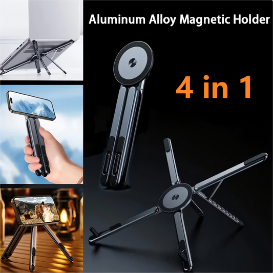 ⏳ Limited-Time 50% OFF! 🧲 Aluminum Alloy Foldable Magnetic Stand Orange, Multi-Device Desktop Bracket Fits 10–16 Inch Laptops, 4–13 Inch Phones and Tablets, Accessories, Computer ✨