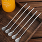 2-in-1 Stainless Steel Straw & Spoon, Reusable Drinking Straw with Stirring Spoon & Filter, Food-Grade Metal Straw for Coffee, Milk Tea, Juice & Smoothies