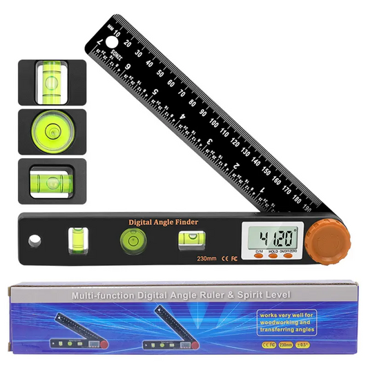 📐4-in-1 Digital Angle Finder – Protractor, Ruler & Spirit Level, 0.05° Accuracy, 0-360° Range, Locking Knob, ABS Engineering Plastic – Perfect for Woodworking, Construction & DIY