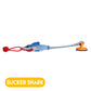 Interactive Shark Dog Tug Toy with Squeaker & Rope Knot