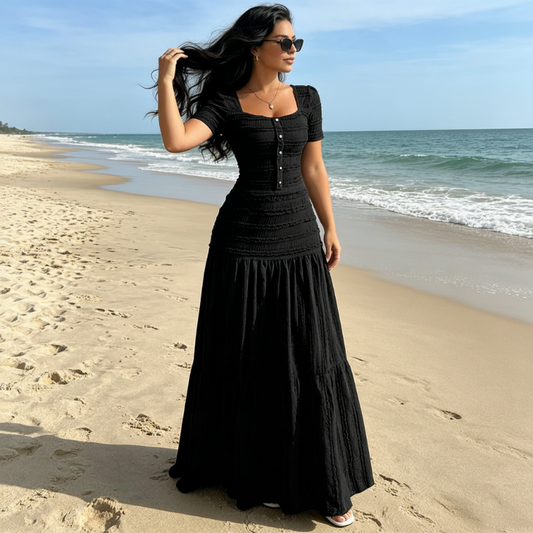 👗LIMITED-TIME 50% OFF! ✨Women's Square Neck Bodice & Maxi Skirt Set🌼
