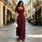 👗LIMITED-TIME 50% OFF! ✨Women's Square Neck Bodice & Maxi Skirt Set🌼