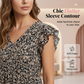 Women's Summer V-Neck Ruffle Sleeve Floral Peplum Top
