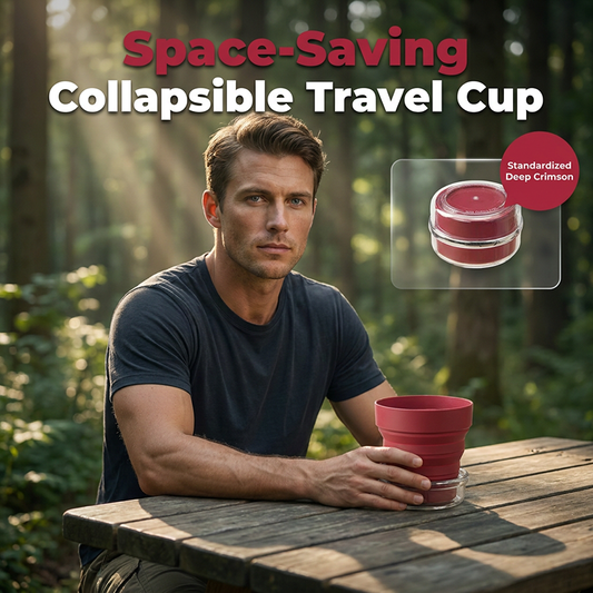 Portable 4-in-1 Folding Water Cup with Lid, Food-Grade Silicone, for Outdoor Travel and Camping