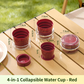 Portable 4-in-1 Folding Water Cup with Lid, Food-Grade Silicone, for Outdoor Travel and Camping