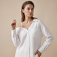 👚 50% OFF! ✨ Women's Off-Shoulder Button-Down Shirt – Asymmetrical, Crinkle Fabric & Long Sleeves – Airy, Relaxed & Chic 💫