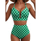 🌊High-Waisted V-Neck Bikini Set 👙✨ – Tummy Control, Criss-Cross Back, 6 Prints S-XL