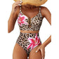 🌊High-Waisted V-Neck Bikini Set 👙✨ – Tummy Control, Criss-Cross Back, 6 Prints S-XL