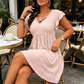 👗 50% OFF NOW! 🌸 Women's Criss-Cross V-Neck Flutter Sleeve Flowy Dress – Lightweight & romantic – Flattering fit, perfect for parties, beach or brunch – breezy & elegant 💃