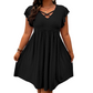 👗 50% OFF NOW! 🌸 Women's Criss-Cross V-Neck Flutter Sleeve Flowy Dress – Lightweight & romantic – Flattering fit, perfect for parties, beach or brunch – breezy & elegant 💃