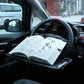 2-in-1 Car Steering Wheel Desk - Black ABS Plastic Food & Laptop Tray