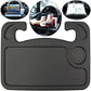 2-in-1 Car Steering Wheel Desk - Black ABS Plastic Food & Laptop Tray