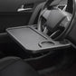 2-in-1 Car Steering Wheel Desk - Black ABS Plastic Food & Laptop Tray