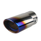 Universal Stainless Steel Car Exhaust Muffler Tip Trim Decor, 63x85mm Bolt-On Drill-Free No-Welding Rear Upgrade Accessory, Drain Hole Design, Fits Most Cars