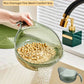 Aesthetic Multifunctional Rice Strainer Basket with Handle - Sturdy BPA-Free Transparent Plastic Kitchen Utensil, Colander for Draining Vegetables, Fruits