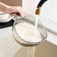 Aesthetic Multifunctional Rice Strainer Basket with Handle - Sturdy BPA-Free Transparent Plastic Kitchen Utensil, Colander for Draining Vegetables, Fruits
