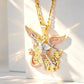 📢📢50% OFF !! ⏰Tri-Tone Angel Guardian Pendant Necklace🪽📿