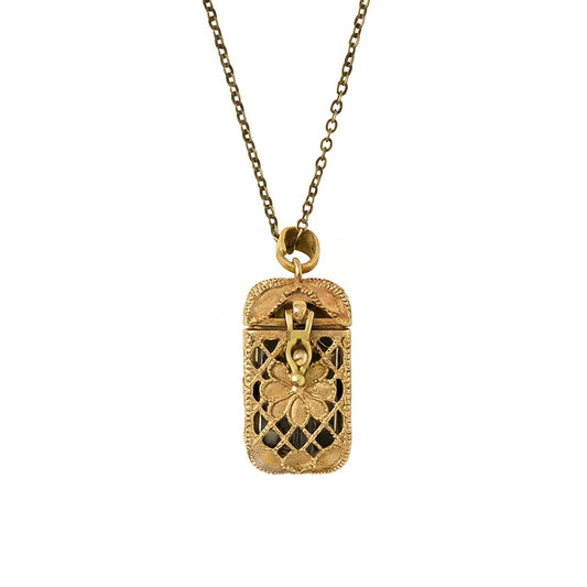 Vintage Tarot Locket Pendant Necklace