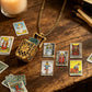 Vintage Tarot Locket Pendant Necklace