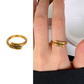 Love in Faith | Adjustable Gold & Platinum Brass Rings – Luxurious, Comfortable Adjustable Rings with Meaningful Faith Design | A Loving Gift for Christmas, Birthdays & Anniversaries, Gold Rings, Stylish Accessories