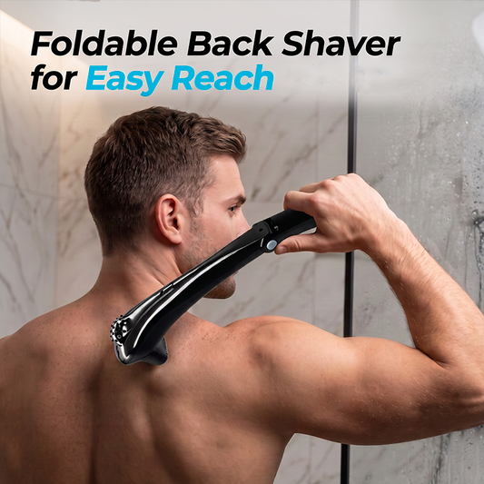🪒 50% OFF NOW! 💪 Men's Electric Back Shaver – 180° Foldable Handle, 3-in-1 Blade System, Waterproof & 60-Min Runtime ✨