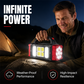 High Power LED Flashlights Camping Torch Work Light Charge 2-In-1 Solar Powered 4LED High Brightness Rechargeable Flashlight Portable Design 4 Lighting Modes USB Charging Suitable for Hiking Outdoor Exploration & Emergency Use