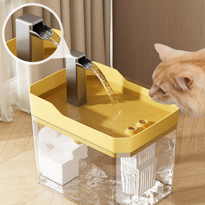 Pet Smart Water Dispenser, Fully Automatic Circulating Cat Drinking Fountain, Ultra-Quiet USB Powered Cat Feeder, No Battery Needed Pet Drinking Fountain, Cat Water Fountain with Silent Pump for Cats Dogs Kitten, Water Level Visibility