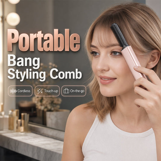 🏆 Last Day Special Price ￡9.99 !👩Shape hair in 3 seconds! Create gorgeous hairstyles anytime anywhere. 💁Portable Wireless Mini Bang Styling Comb