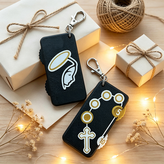 Portable Rosary Counter Fidget Keychain