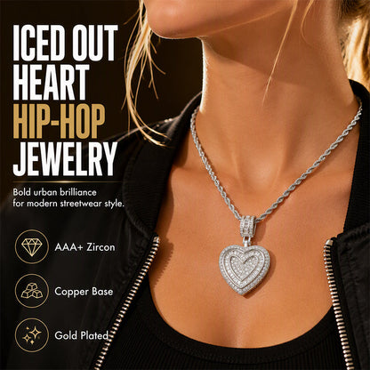 Elegant Sparkling Heart Pendant Necklace