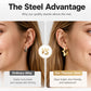 Stainless Steel Geometric Triangle Hoop Earrings